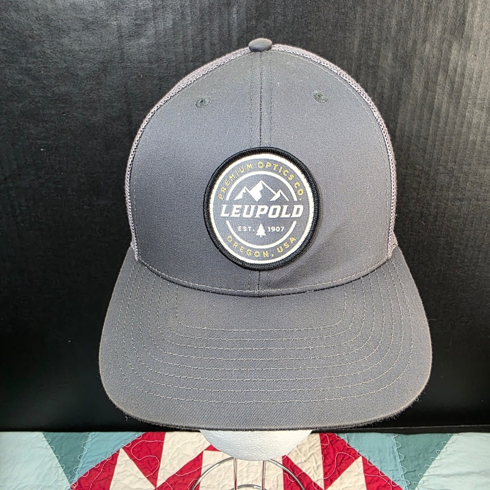 Leupold Trucker Hat Men Gray Premium Optics Patch Snapback Cap